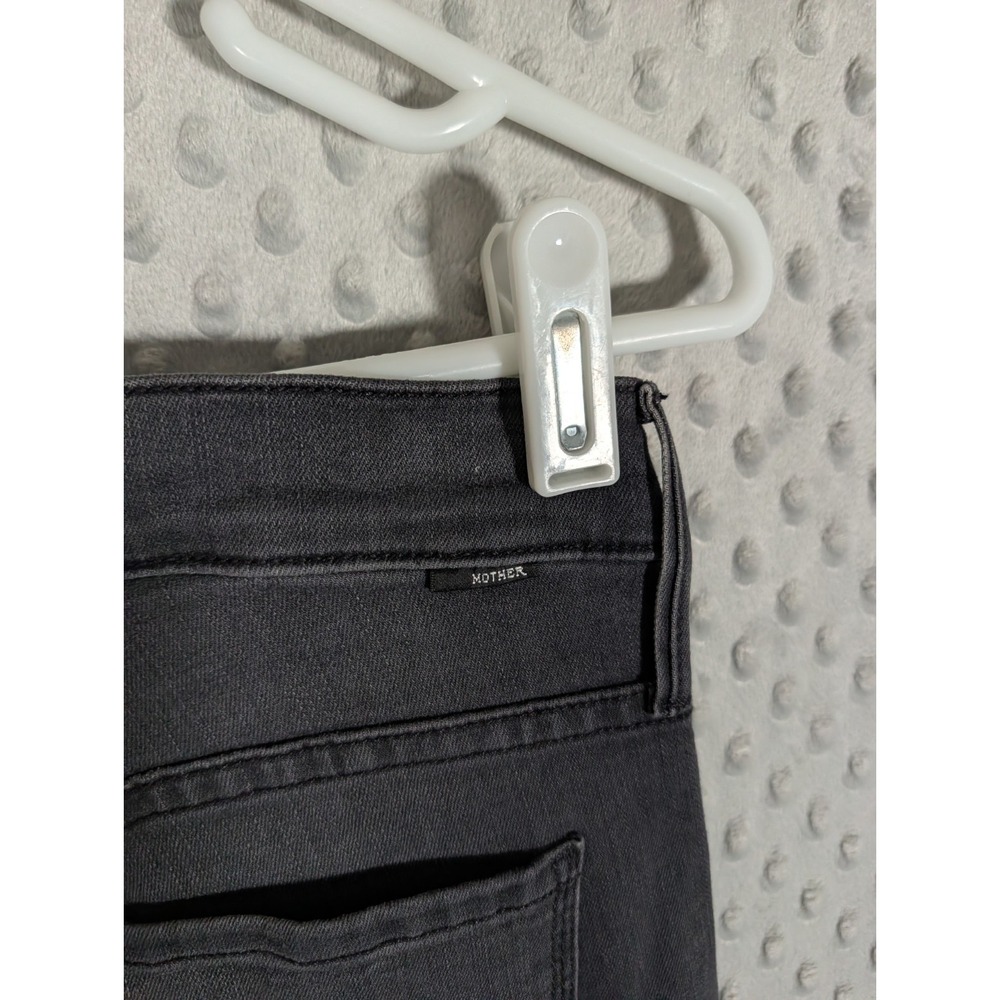 Mother The Weekender Fray Jeans Women's 27x31 Black Gray Raw Hem Washed Denim - Picture 9 of 16